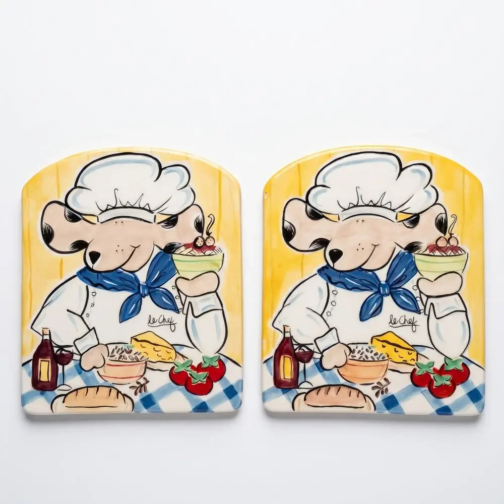 Vintage Boston Warehouse Le Chef Mouse Chef Wall Plaques Set of 2